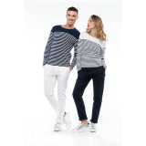 Pánske tričko (KARIBAN MEN’S LONG SLEEVE MARINIERE)>modrá (striped navy) / biela>3XL