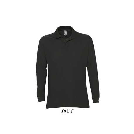 Pánska polokošeľa (SOLS STAR MENS LONG SLEEVE PIQUE POLO SHIRT) > čierna > M