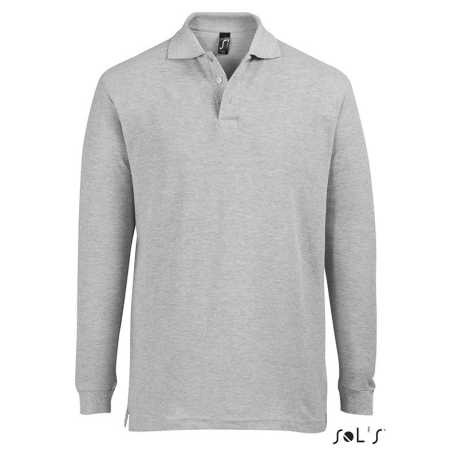Pánska polokošeľa (SOLS STAR MENS LONG SLEEVE PIQUE POLO SHIRT)>šedá (melange)>S