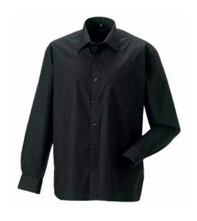 Pánska košeľa(Long Sleeve Pure Cotton Easy Care Poplin RUSSELL) > čierna > L