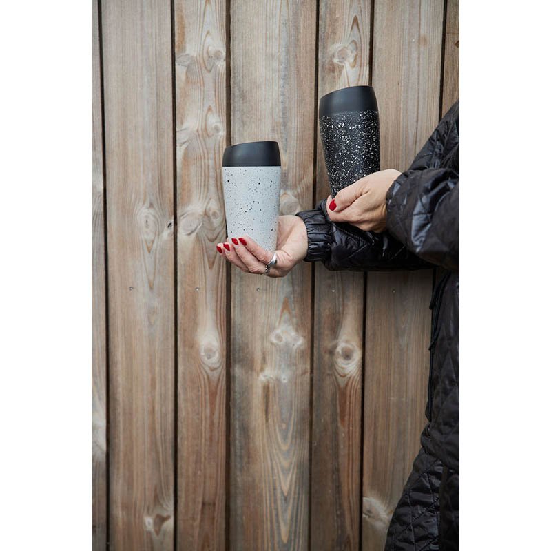 Cestovný termohrnček (SAGAFORM) > čierna / biela