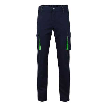 Pánske nohavice (VELILLA TWO-TONE STRETCH TROUSERS) > modrá (navy) / zelená (lime) > 56