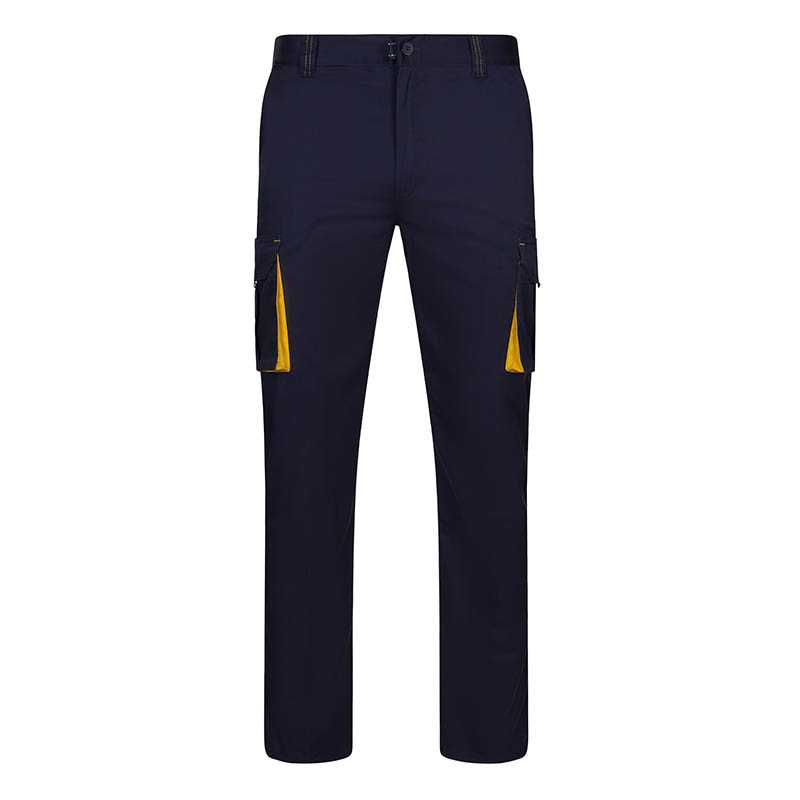 Pánske nohavice (VELILLA TWO-TONE STRETCH TROUSERS) > modrá (navy) / žltá > 44