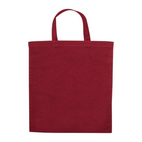 Bavlnená taška OEKO TEX s krátkymi ušami, 140 g/m2 > červená(burgundy)