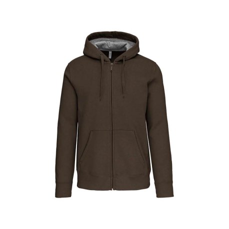 Unisex mikina (KARIBAN ZIP HOODED SWEATSHIRT) > zelená (dark khaki) > 3XL