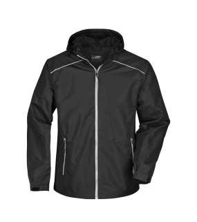 Pánska bunda (DAIBER Mens Rain Jacket) > čierna / strieborná > L