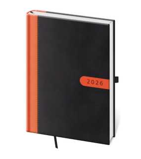 Diár (Bora 2026) - 14,5 x 20,5 cm > čierna / oranžová > týždenný A5