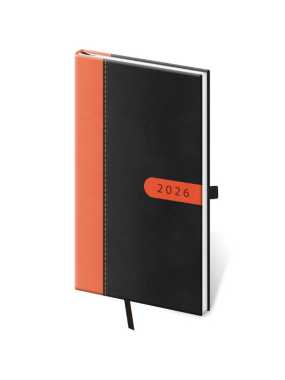 Diár (Bora 2026) - 8 x 15 cm > čierna / oranžová > týždenný vreckový