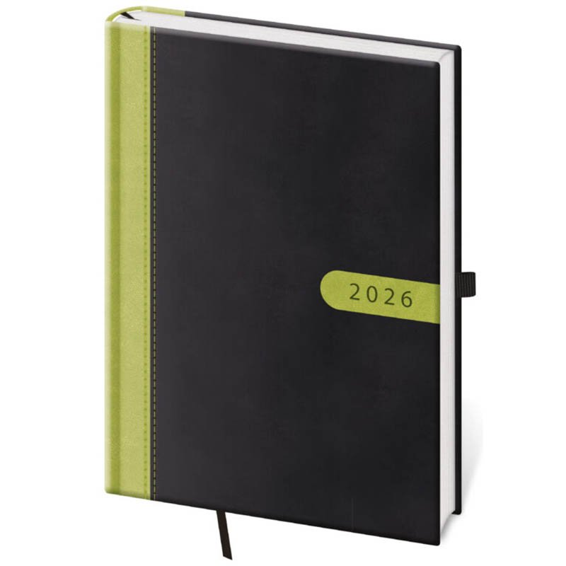 Diár (Bora 2026) - 14,5 x 20,5 cm > čierna / zelená > týždenný A5