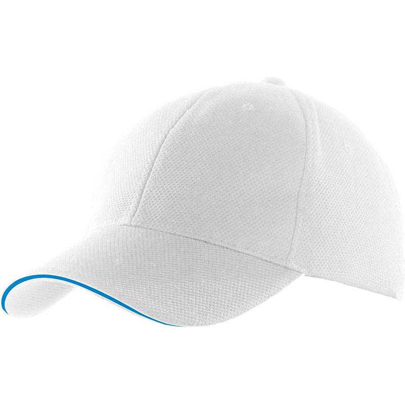 Unisex šiltovka (KARIBAN SPORTS CAP) > biela / modrá (aqua)