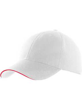 Unisex šiltovka (KARIBAN SPORTS CAP) > biela / červená
