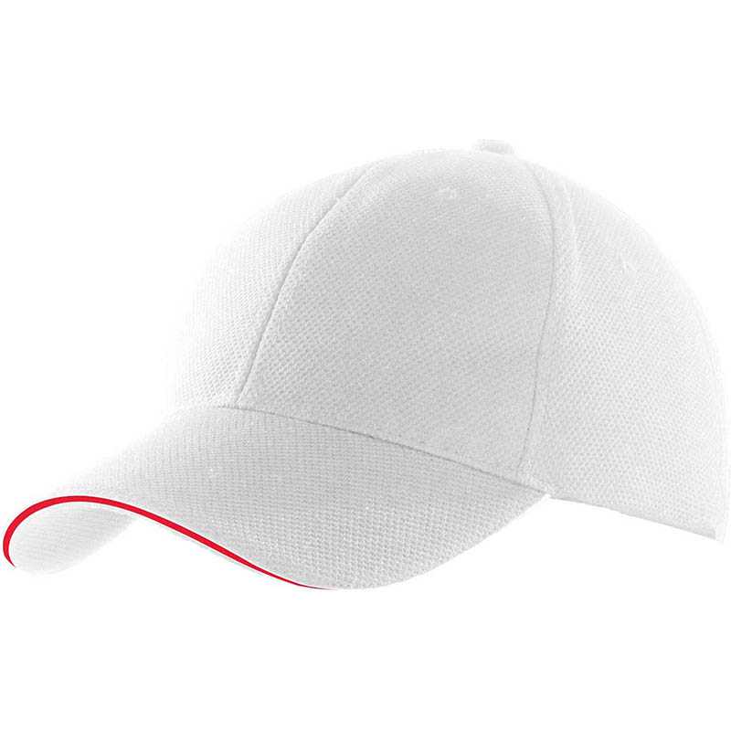 Unisex šiltovka (KARIBAN SPORTS CAP) > biela / červená