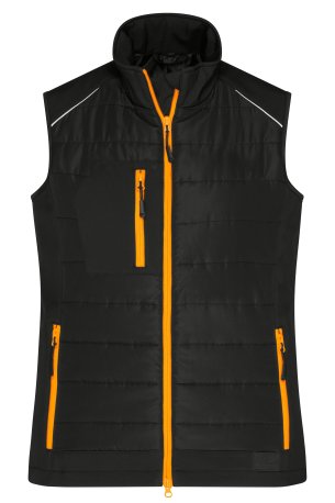 Dámska vesta (DAIBER Ladies Hybrid Vest) > čierna / oranžová (neon) > XS