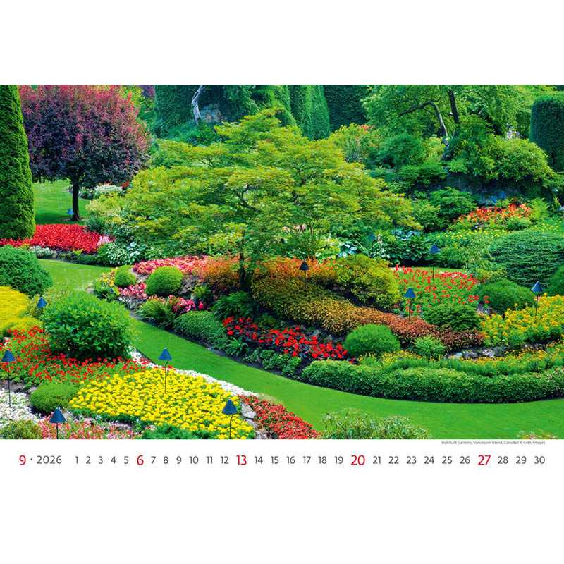 Nástenný kalendár (Gardens 2026) - 45 x 38,5 cm