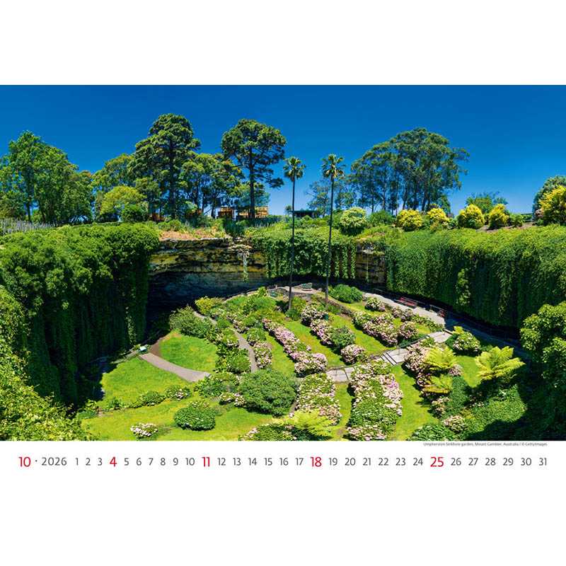 Nástenný kalendár (Gardens 2026) - 45 x 38,5 cm