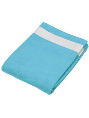 Plážová osuška (KARIBAN VELOURS VELOUR BEACH TOWEL) > tyrkysová / biela > 100x160