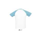 Pánske tričko (SOLS MEN SLEEVES T-SHIRT) > biela / modrá (atoll) > L