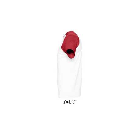 Pánske tričko (SOLS MEN SLEEVES T-SHIRT) > biela / červená > M