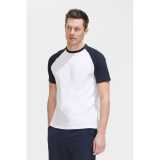 Pánske tričko (SOLS MEN SLEEVES T-SHIRT) > biela / červená > M
