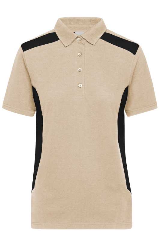 Dámska polokošeľa (JN Ladies Workwear Polo STRONG) > hnedá (stone) / čierna > M