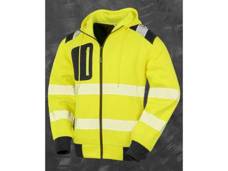 Reflexná bunda(RESULT Genuine Safe-Guard Robust Sweat Hoody) > žltá / čierna > 4XL