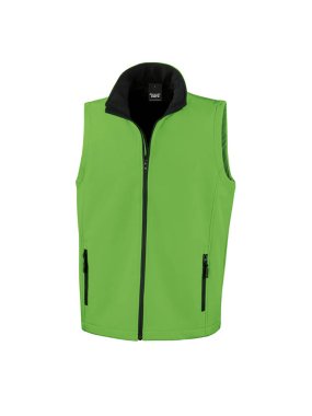Pánska softshell vesta(RESULT MENS PRINTABLE SOFTSHELL BODYWARMER)>zelená / čierna>4XL