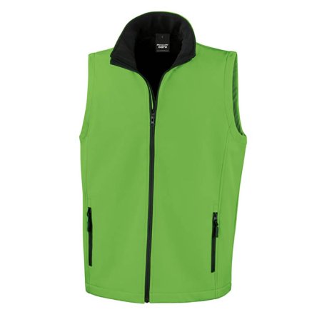 Pánska softshell vesta(RESULT MENS PRINTABLE SOFTSHELL BODYWARMER)>zelená / čierna>4XL