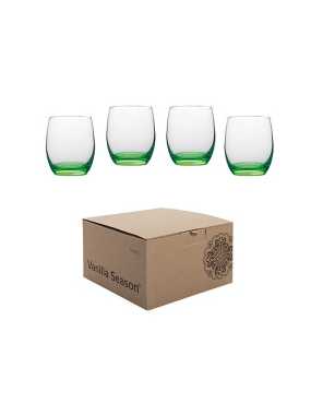 Sada štyroch pohárov s farebným neónovým tónovaním "VANILLA SEASON" > zelená