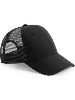 6 panelová-unisex šiltovka (Beechfield Recycled Urbanwear 6 Panel Snapback Trucker)>čierna