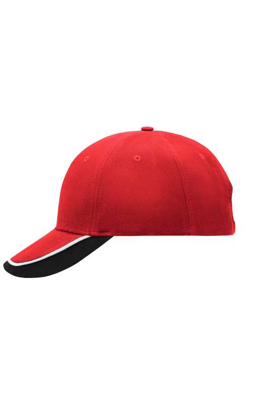 6 panelová šiltovka (MB Half-Pipe Sandwich Cap) > červená / biela / čierna