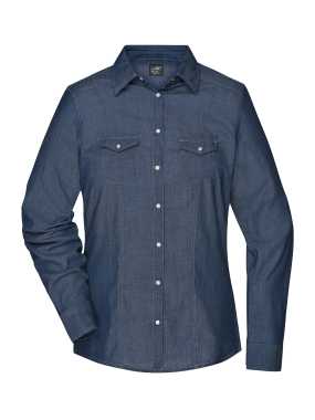 Dámska košeľa (JN Ladies' Denim Blouse) > modrá (dark denim) > 2XL