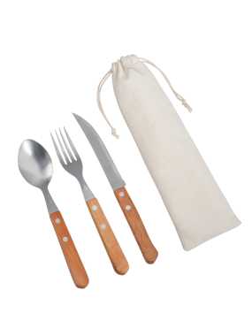 Sada príborov > hnedá / strieborná