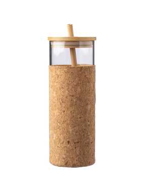 Sklenený pohár (450 ml) so slamkou > hnedá