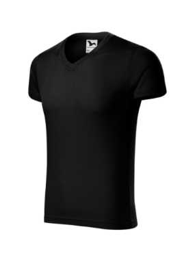 Pánske tričko (MALFINI Slim Fit V-neck) > čierna > L