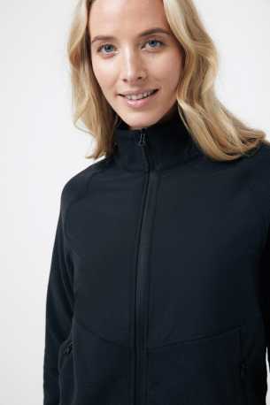Micro fleece bunda na zips Iqoniq Talung z rec. polyesteru > čierna > 4XL