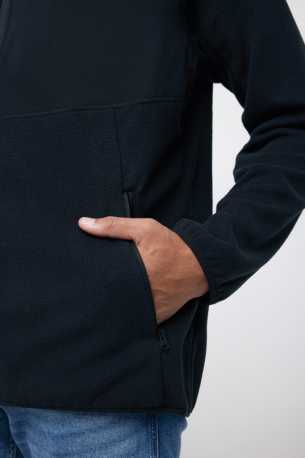 Micro fleece bunda na zips Iqoniq Talung z rec. polyesteru > čierna > 4XL