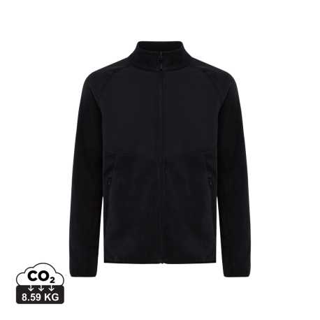 Micro fleece bunda na zips Iqoniq Talung z rec. polyesteru > čierna > 4XL