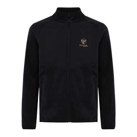 Micro fleece bunda na zips Iqoniq Talung z rec. polyesteru > čierna > 4XL
