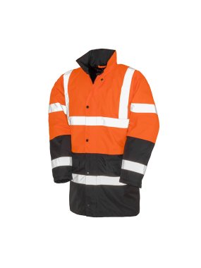Pánska bunda (RESULT Core Motorway 2-tone Safety Coat)>oranžová / čierna>M