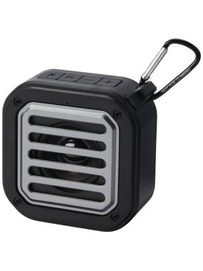 Solo 3W IPX5 solární Bluetooth® reproduktor z RCS plastu s karabinou>čierna(solid)