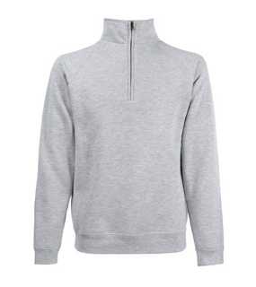 Pánska mikina (FRUIT OF THE LOOM Zip Neck Sweat ) > šedá (heather) > M