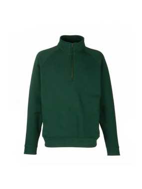 Pánska mikina (FRUIT OF THE LOOM Zip Neck Sweat ) > zelená (bottle) > M