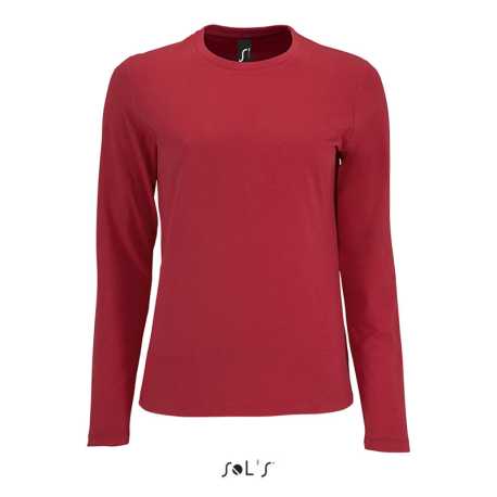 Dámske tričko (SOL'S IMPERIAL LSL WOMEN - LONG-SLEEVE T-SHIRT) > červená > S