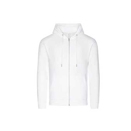 Unisex mikina (Just Hoods ORGANIC ZOODIE) > biela (arctic) > 2XL