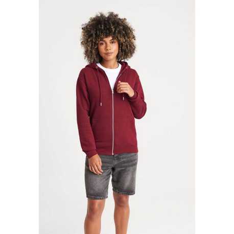 Unisex mikina (Just Hoods ORGANIC ZOODIE) > biela (arctic) > 2XL