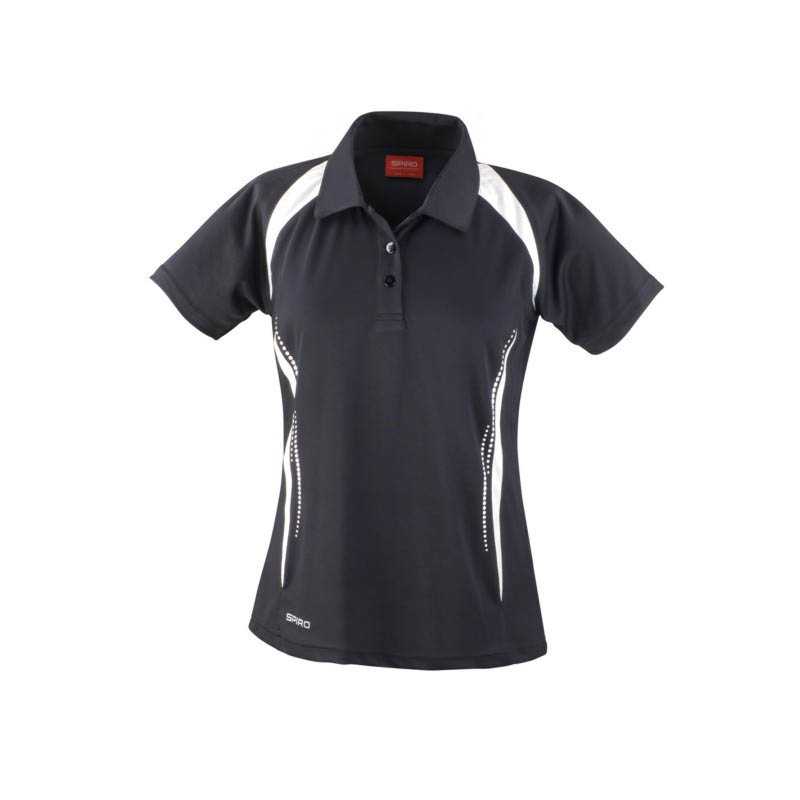 Dámska polokošeľa (SPIRO LADIES TEAM SPIRIT POLO SHIRT) > čierna / biela > S