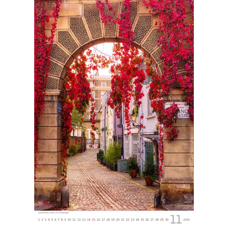 Nástenný kalendár (Romantic Corners 2026) - 31,5 x 52 cm