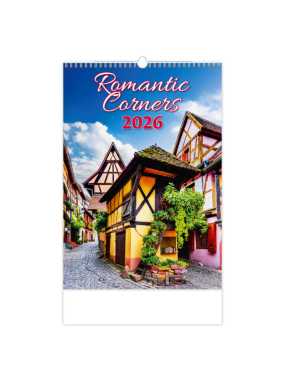 Nástenný kalendár (Romantic Corners 2026) - 31,5 x 52 cm