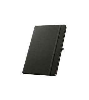 Zápisník A5 z recyklovaného polyesteru (100% rPET) s linajkovými stranami > čierna