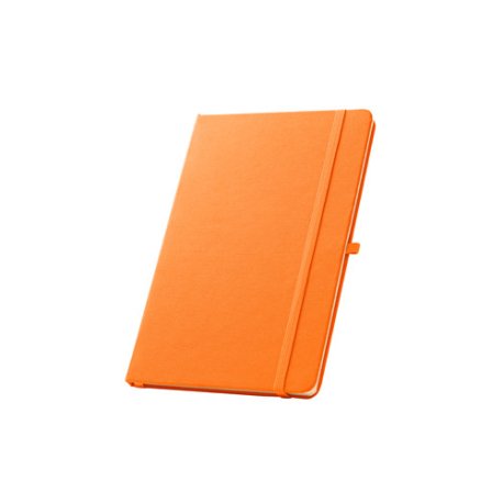 Zápisník A5 z recyklovaného polyesteru (100% rPET) s linajkovými stranami > oranžová